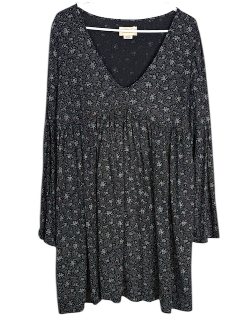 Denim & Supply Ralph Lauren Black & Blue Patterned Babydoll Dress Size L
